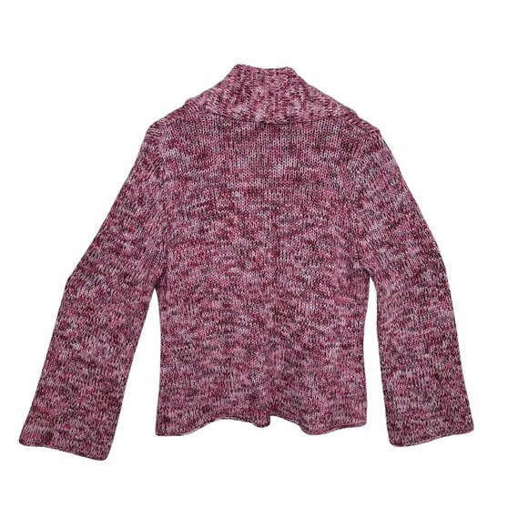 Gitano Womens Cowl Neck Knit Cardigan Size Large Red Bell Sleeve - Picture 2 of 7